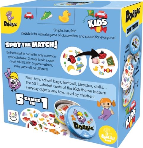 Asmodee Dobble Kids Card Game — Ages 6+, 2-8 Players, 15 Min Playing Time