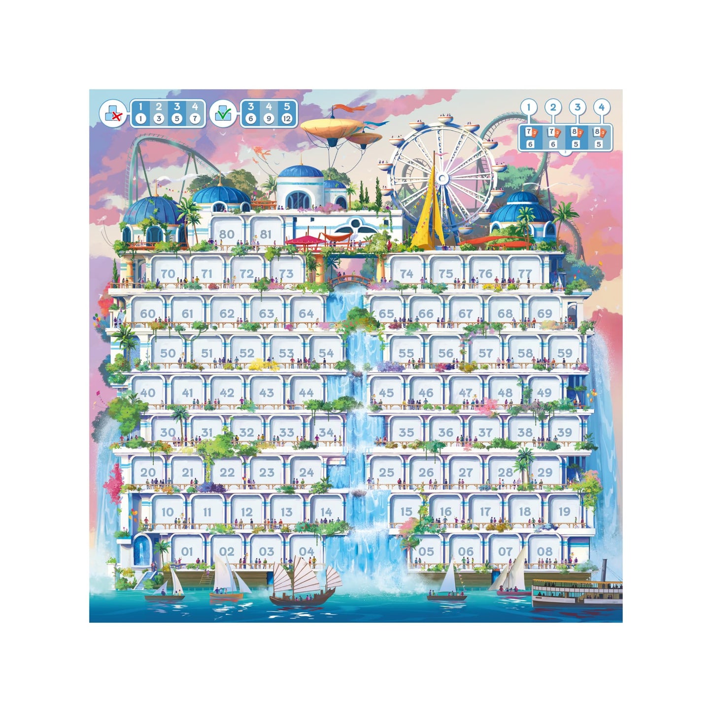 Waterfall Park Board Game by Asmodee – Build the Ultimate Vertical Amusement Park in 45 Minutes