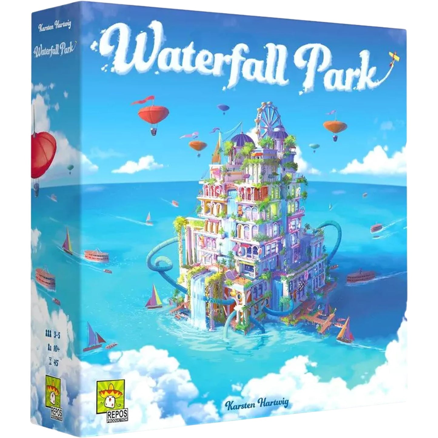 Waterfall Park Board Game by Asmodee – Build the Ultimate Vertical Amusement Park in 45 Minutes