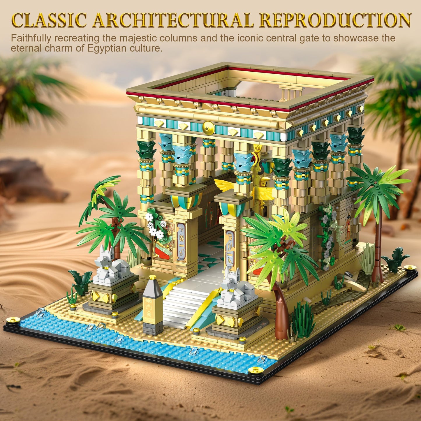 AsmrCap Philaedin Temple Building Set for Adults – Egyptian Nile Temple Architecture (2018 Pieces)