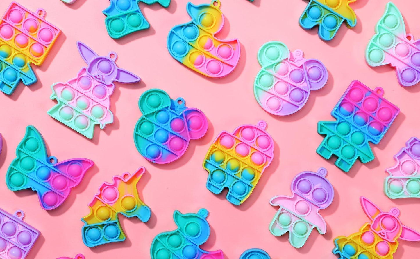 Asoulin 24-Pack Pop Fidget Keychains with Valentines Cards – Classroom Party Favors