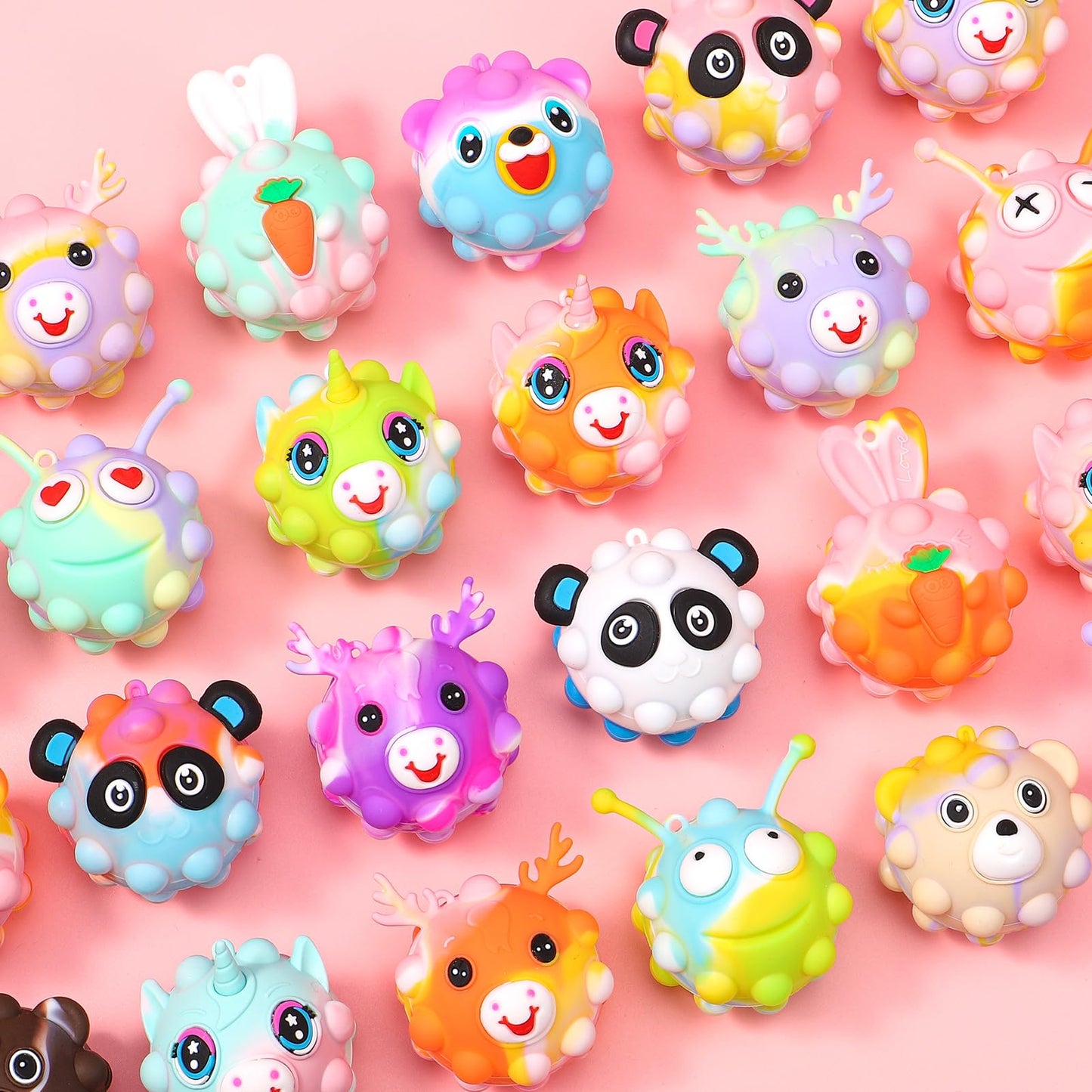 Asoulin 24PCS Valentines Day Cards with 3D Animal Pop Fidgets – Classroom Gifts & Party Favors