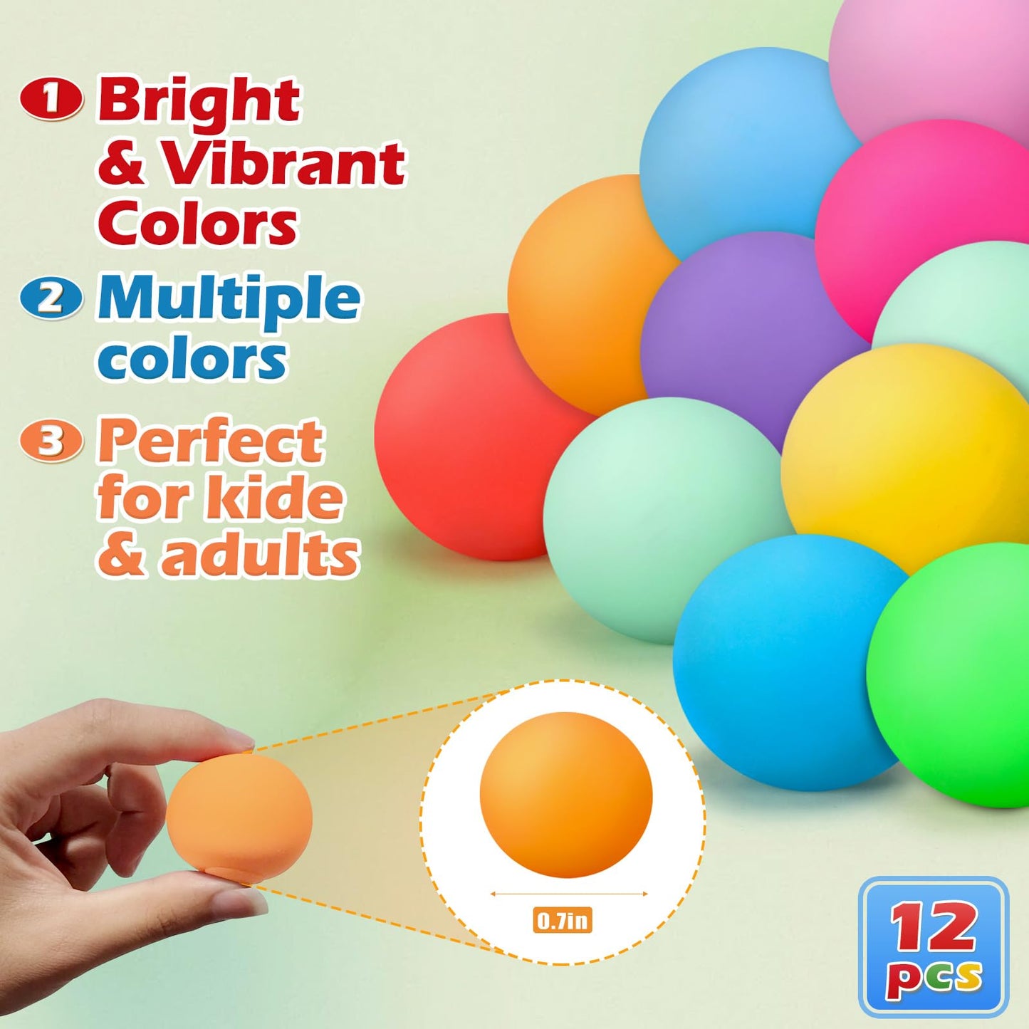 ASPULU 12 Pcs Stress Balls Set – Colorful Fidget Toys for Anxiety Relief, Focus & Fun