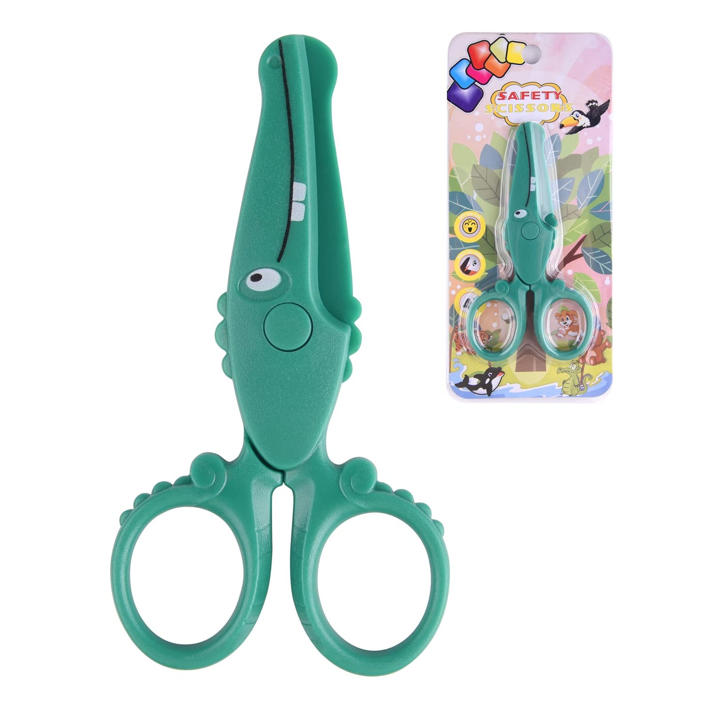 ASTARON Toddler Safety Scissors – Crocodile Design, Left/Right-Handed, Safe Plastic Blades