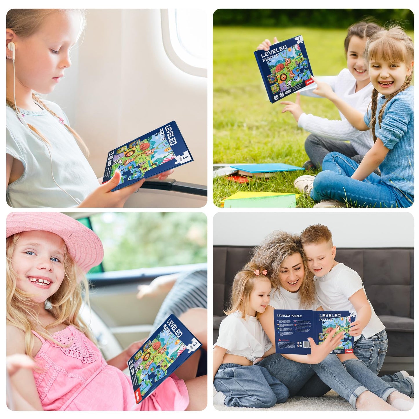 ASTARON Magnetic Puzzles for Toddlers — 3-in-1 Animal Set (16-20-25 Pieces) Travel Activity