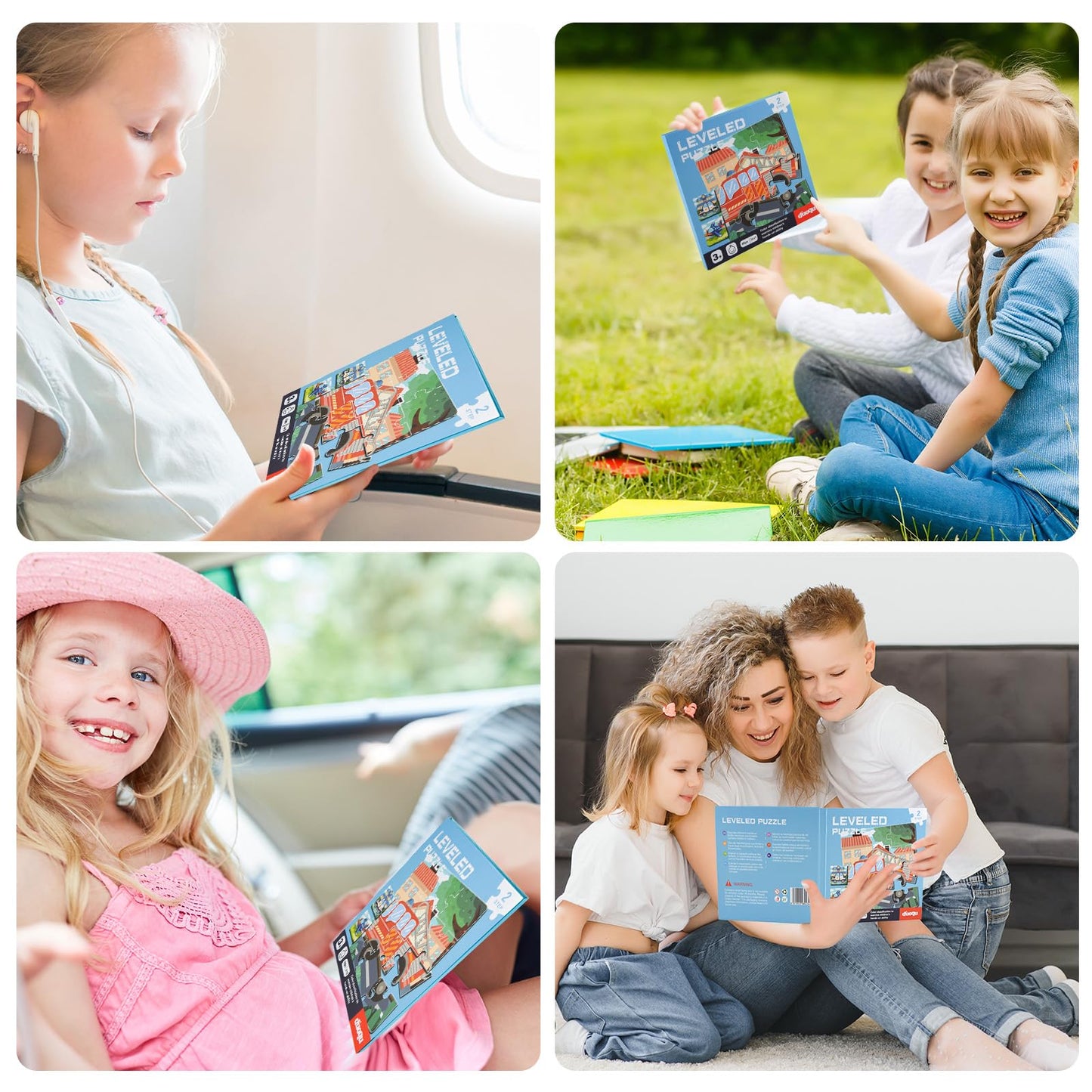 ASTARON Magnetic Vehicle Puzzles for Toddlers — 12-16-20 Piece Learning Sets for Travel