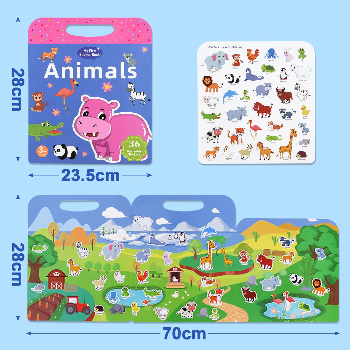 ASTARON 3 Pack Reusable 3D Puffy Sticker Book for Kids 3-6 | Jelly Stickers & Travel Busy Book