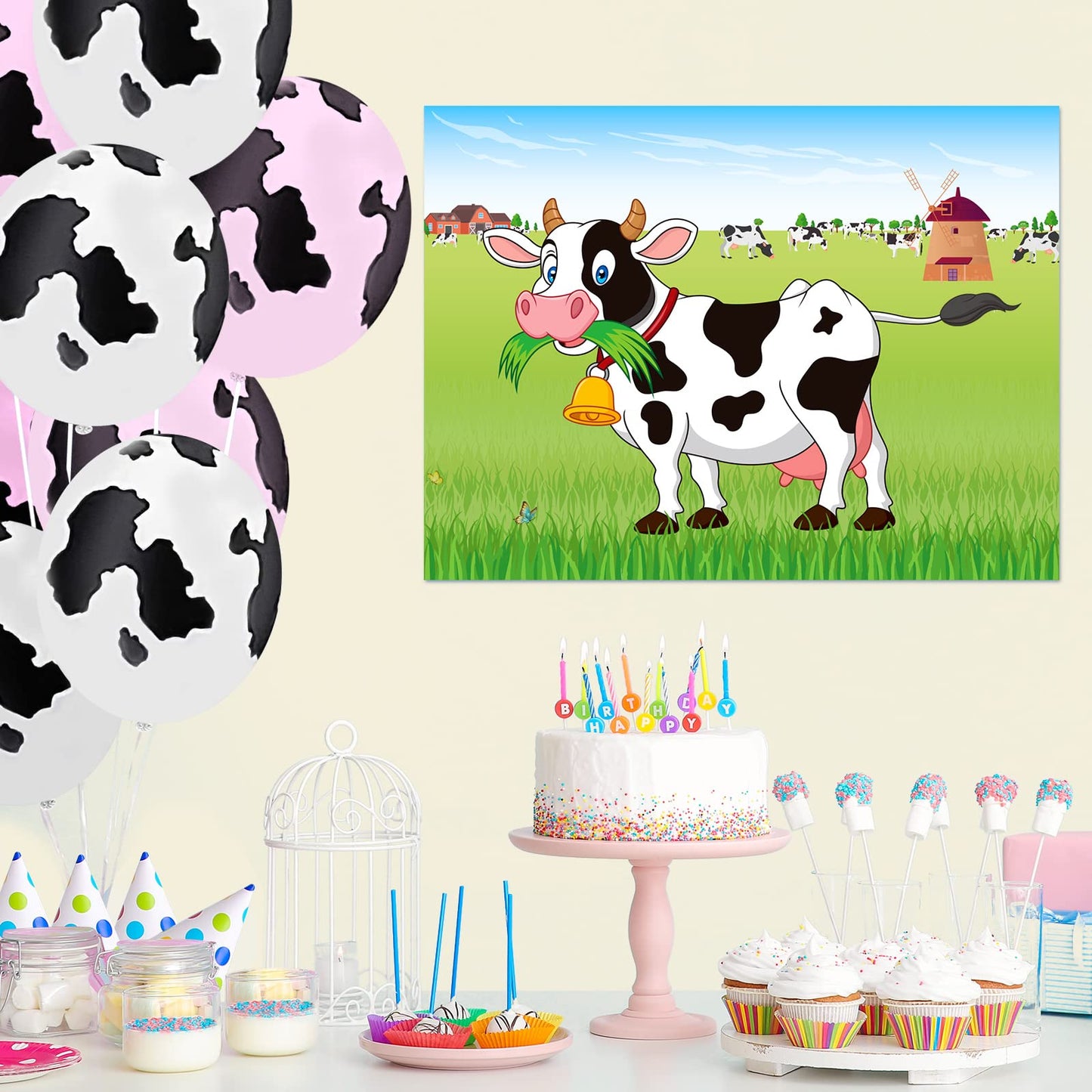 ASTARON Pin The Tail on The Cow Game — 30 Tail Stickers for Farm Party Fun