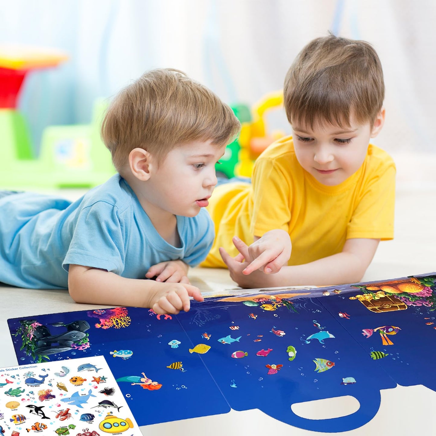 ASTARON Reusable Ocean Sticker Book for Toddlers – 88 Pcs Travel & Quiet Time Activities (2–6)