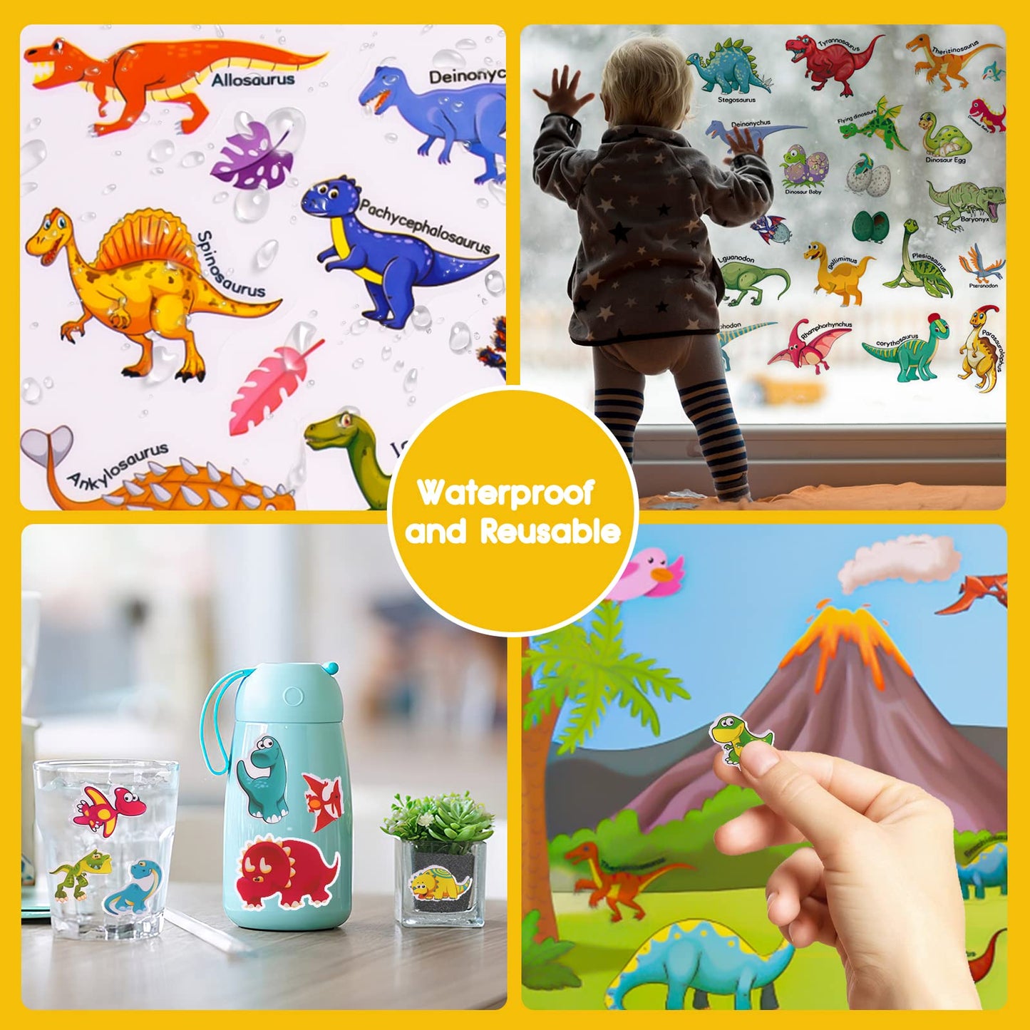 ASTARON Reusable Dinosaur Sticker Book for Toddlers - 88 Stickers & Travel Activities