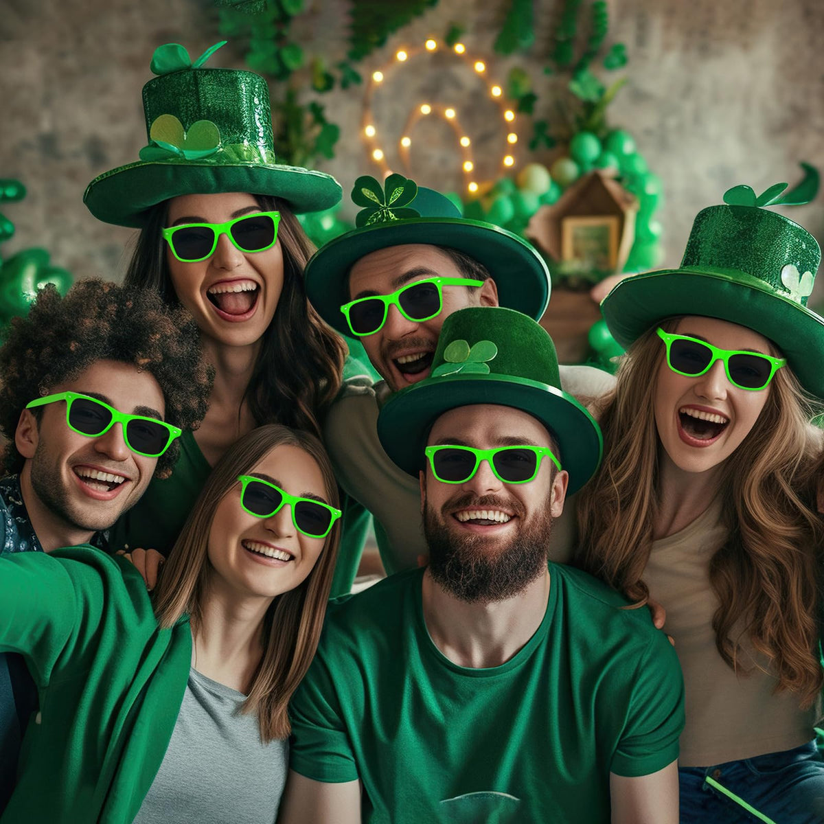 ASTARON 12 Pack Neon Party Sunglasses – Bulk Green Favors for Beach, Weddings & Pool Parties