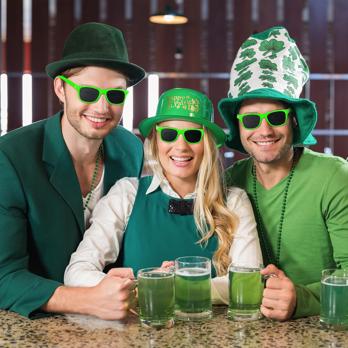 ASTARON 12 Pack Neon Party Sunglasses – Bulk Green Favors for Beach, Weddings & Pool Parties