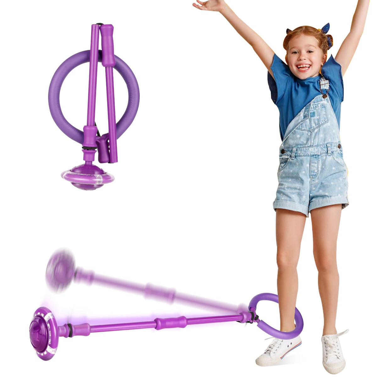 Astrell Skip Ball - Foldable Colorful Flash Wheel Kids Toy for Indoor & Outdoor Fun