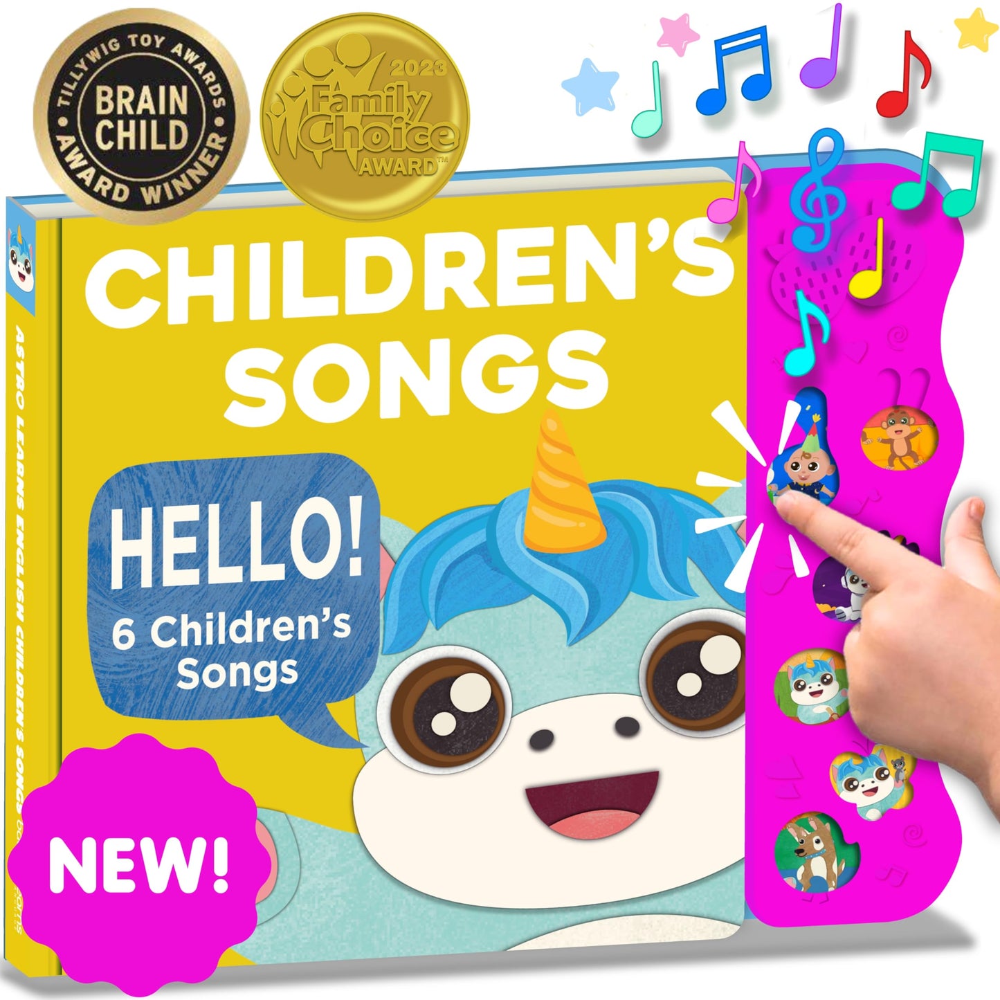 Astro Learns English: Musical Songs & Interactive Sound Book for Toddlers 1-3