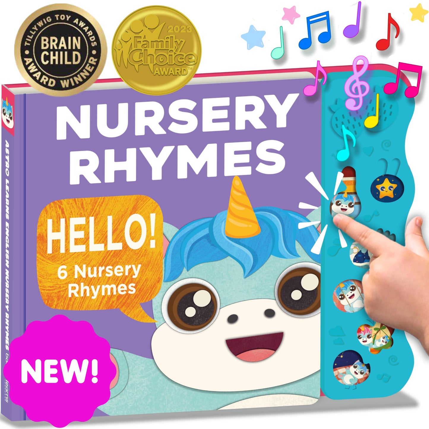 Astro Learns English: Nursery Rhymes Musical Toy & Interactive Sound Book for Toddlers 1-3