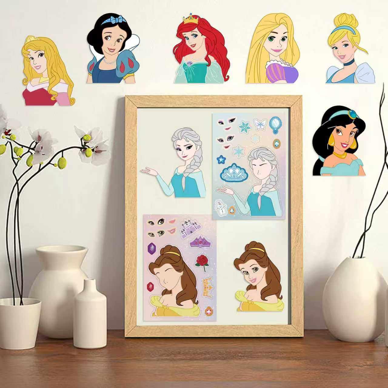 Asverbet Make a Face Stickers 24PCS – Princess DIY Vinyl Stickers for Adults