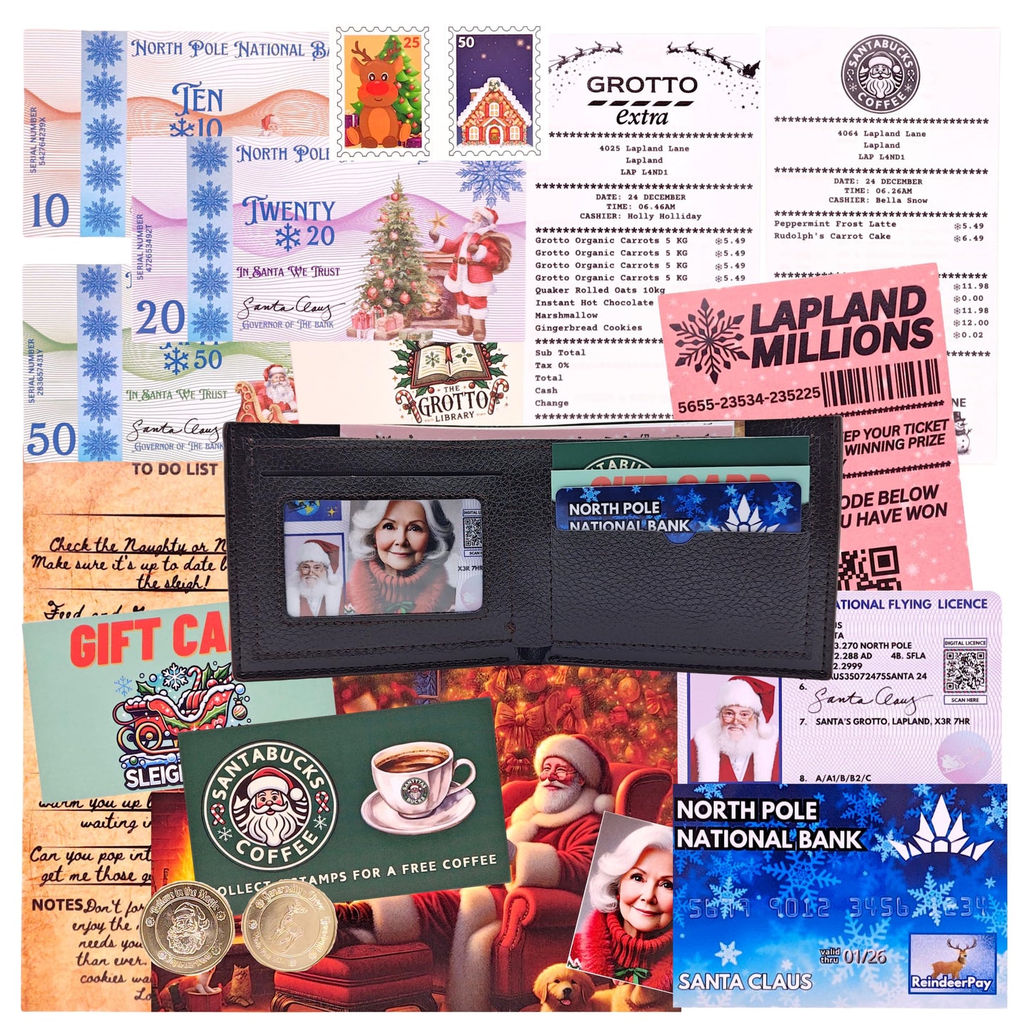 ASVP Shop Santa's Lost Wallet Evidence Kit – Wallet Included | Magical Christmas Eve Set