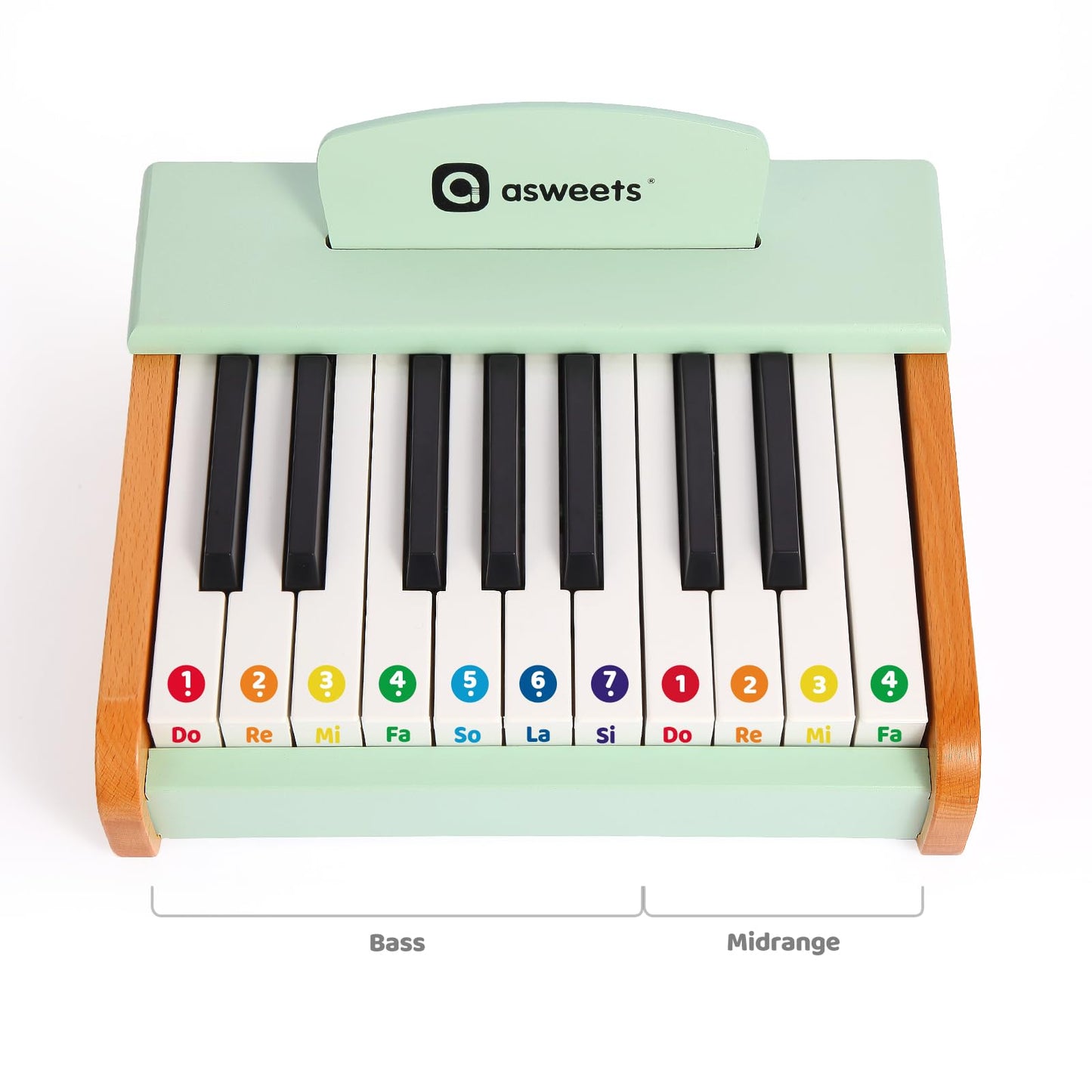Asweets 18 Keys Wooden Piano Keyboard for Kids – Educational Toy for Toddlers