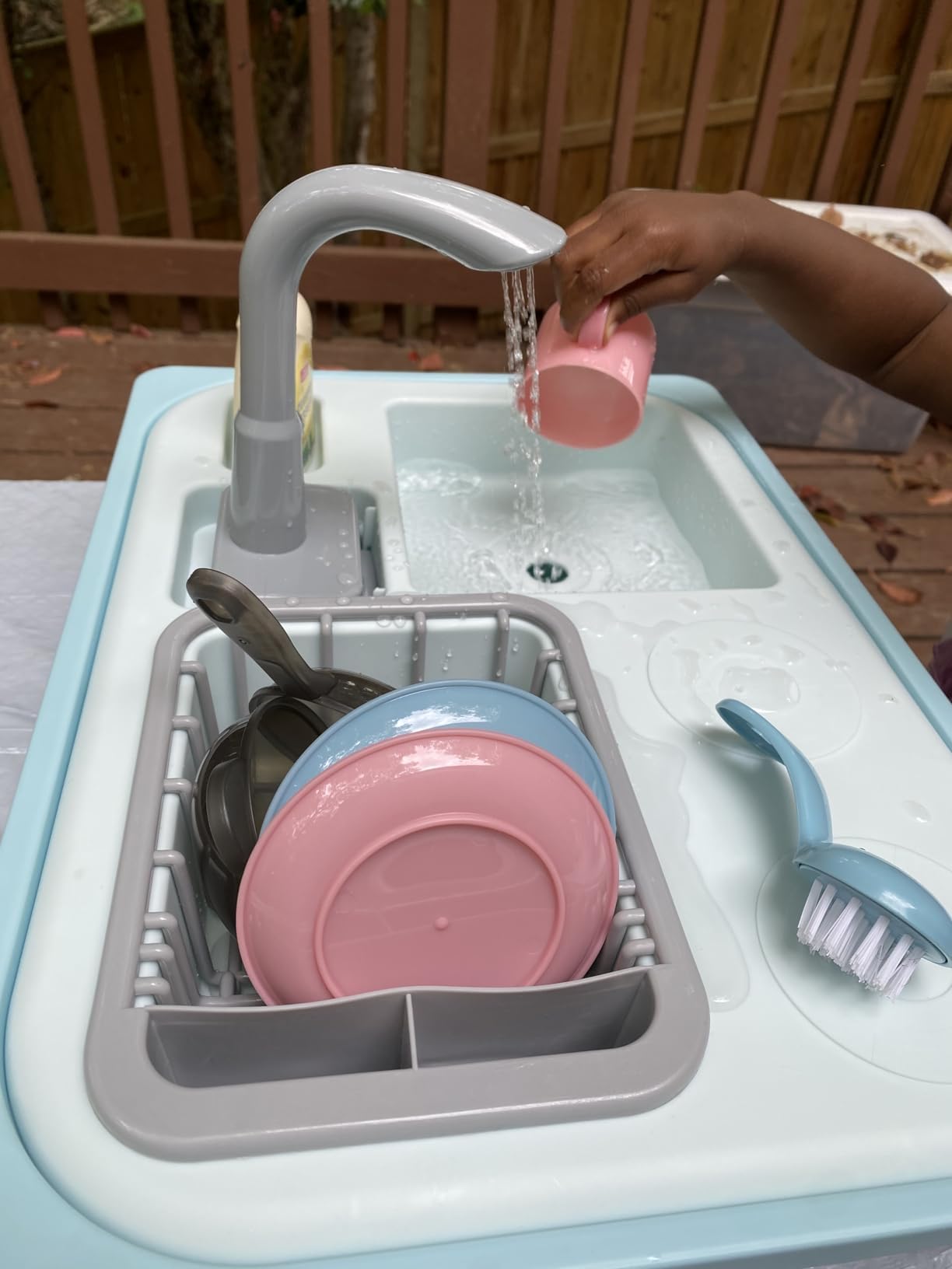 Asweets Color-Changing Kitchen Sink Toys Blue – Toddler Set with Automatic Water Cycle
