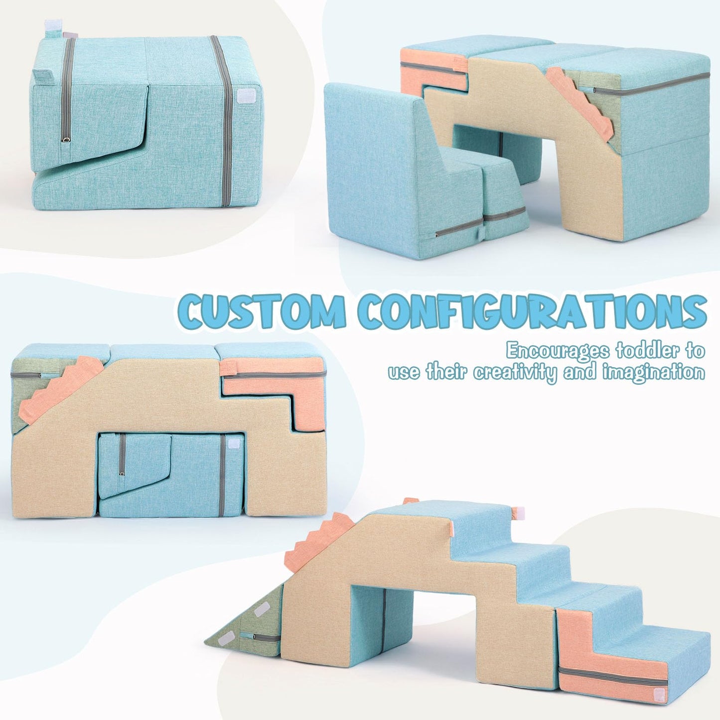 Asweets 4-in-1 Foam Climbing Blocks for Toddlers | Indoor Soft Climb & Crawl Play