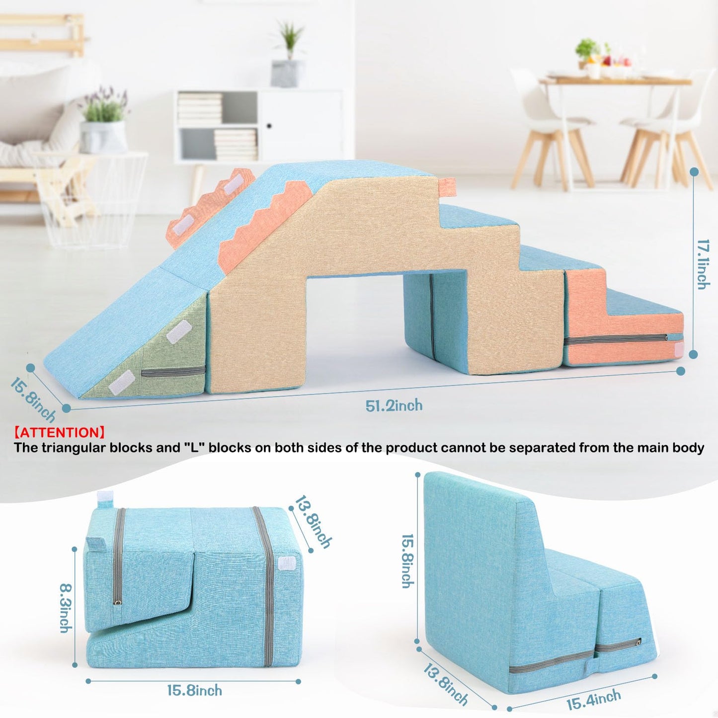 Asweets 4-in-1 Foam Climbing Blocks for Toddlers | Indoor Soft Climb & Crawl Play