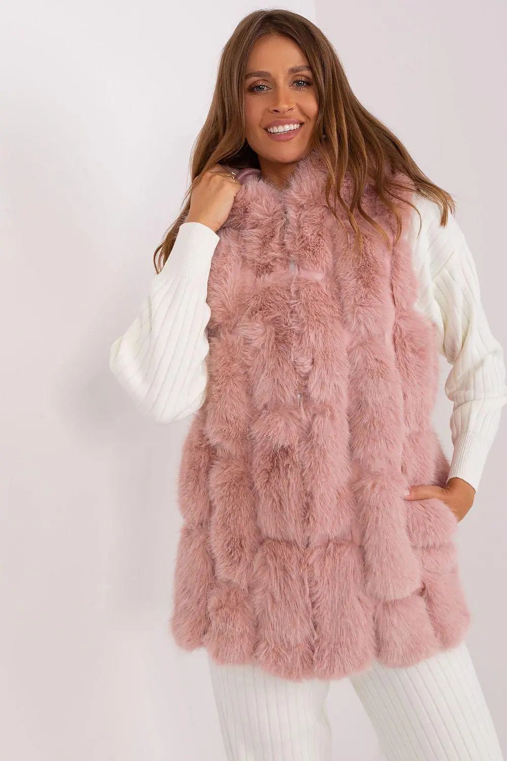 A.T fur polyester vest