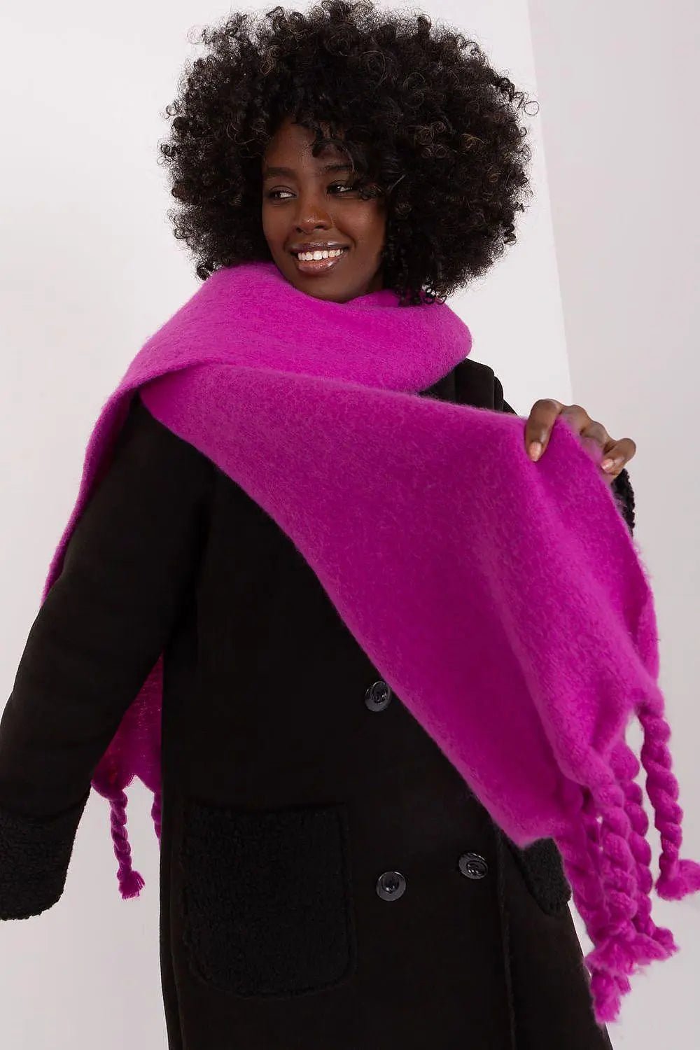 AT long, smooth-textured shawl