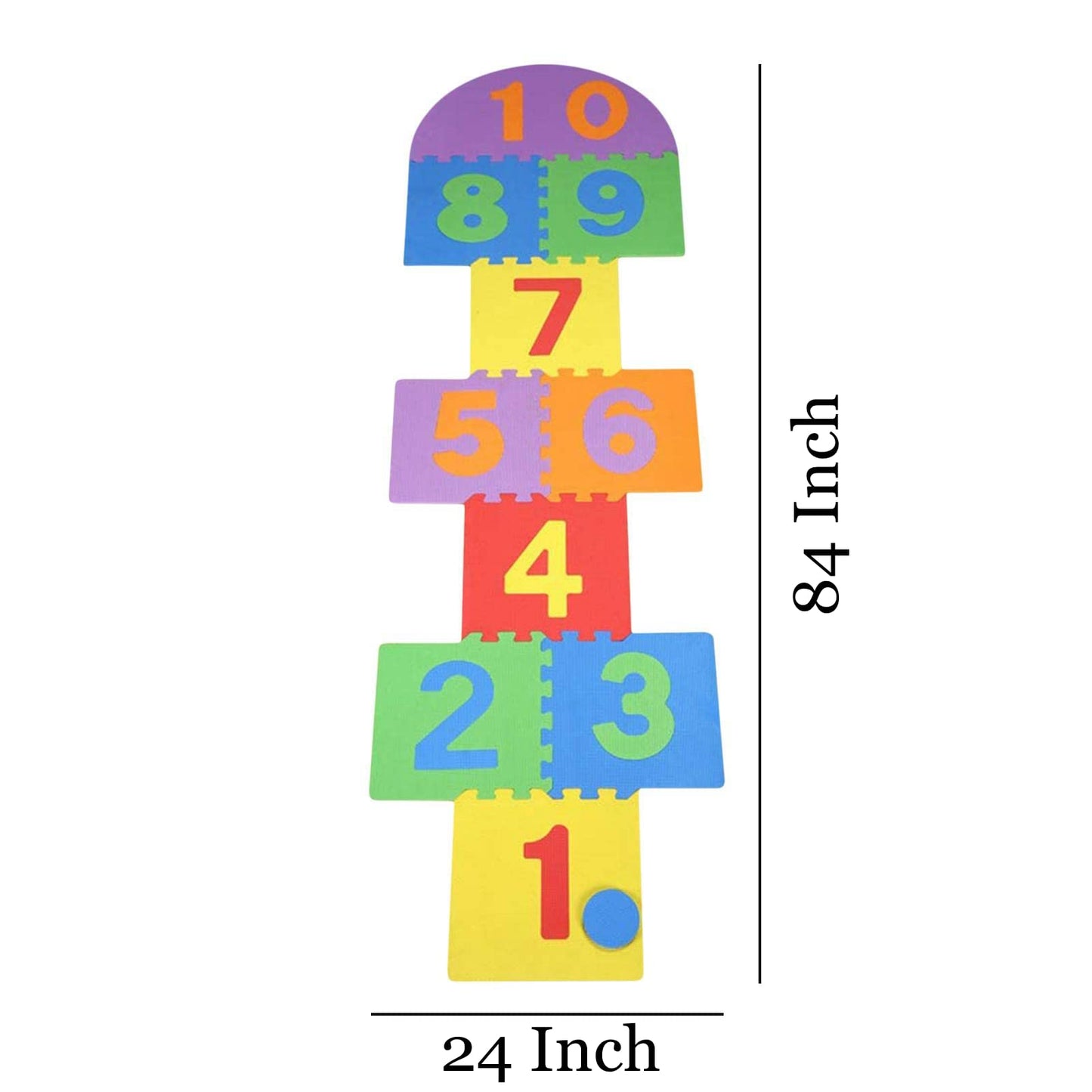 Atarvana Hopscotch Mat – Interlocking Foam Tiles 7x2 ft Play Floor