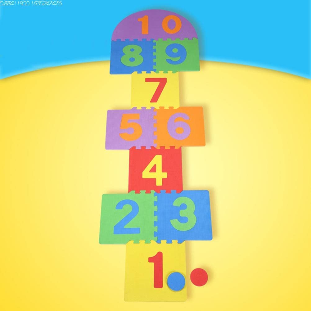 Atarvana Hopscotch Mat – Interlocking Foam Tiles 7x2 ft Play Floor