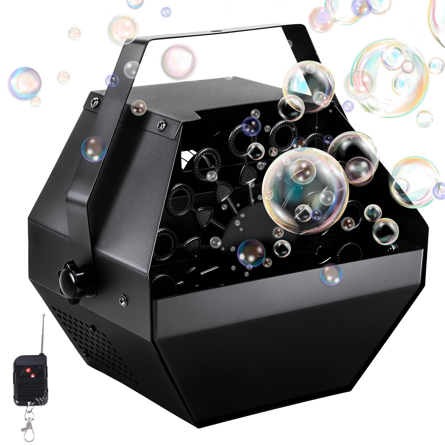 ATDAWN 1L High-Capacity Automatic Bubble Machine with 45ft Remote – Metal Body