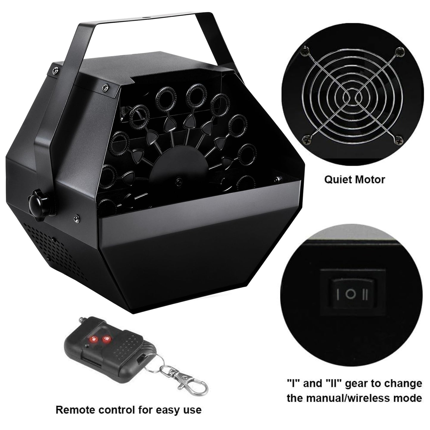 ATDAWN 1L High-Capacity Automatic Bubble Machine with 45ft Remote – Metal Body