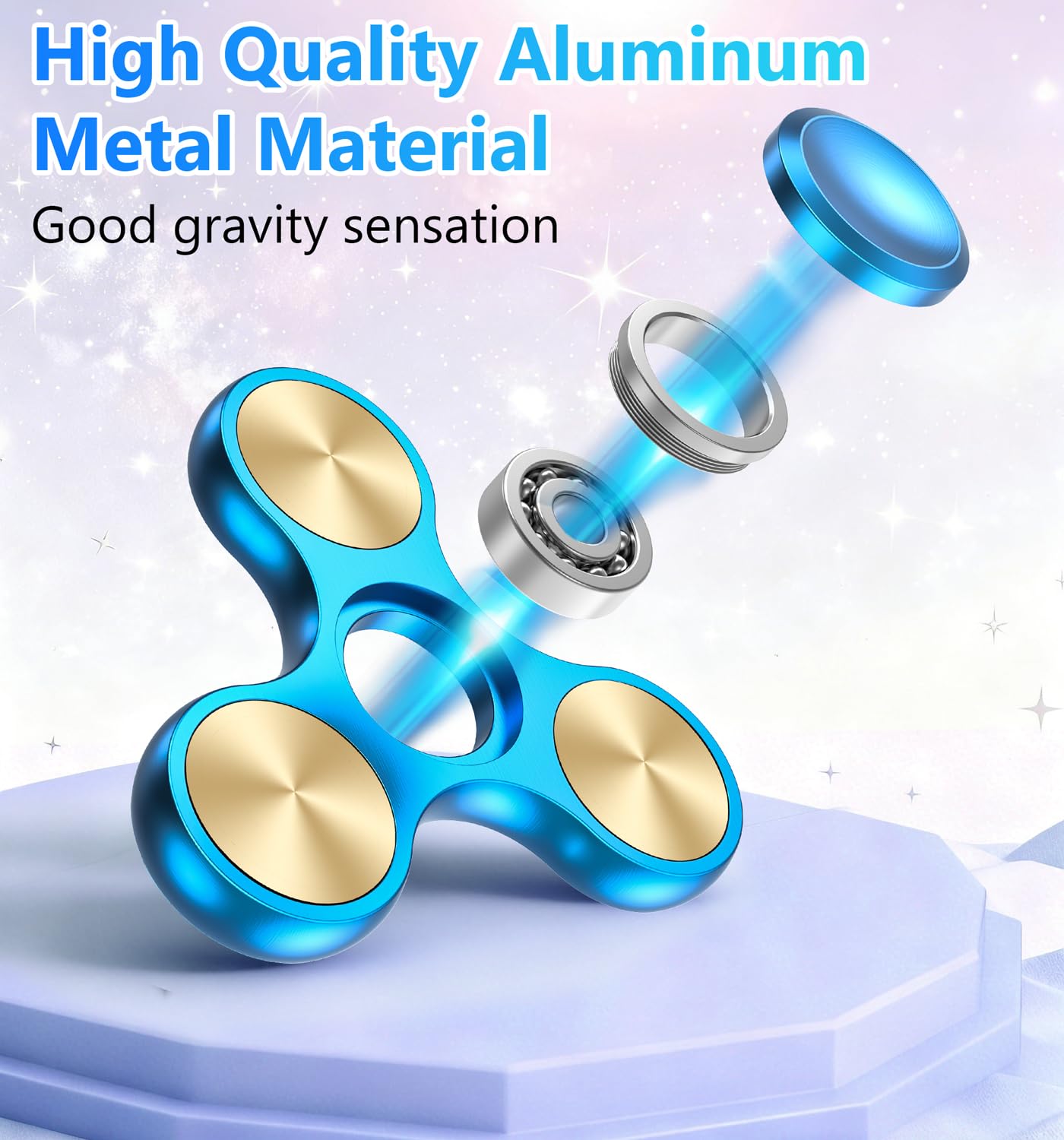 ATESSON Fidget Spinner Toy – Ultra Durable Stainless Steel Bearing, High-Speed Precision Metal Hand Spinner