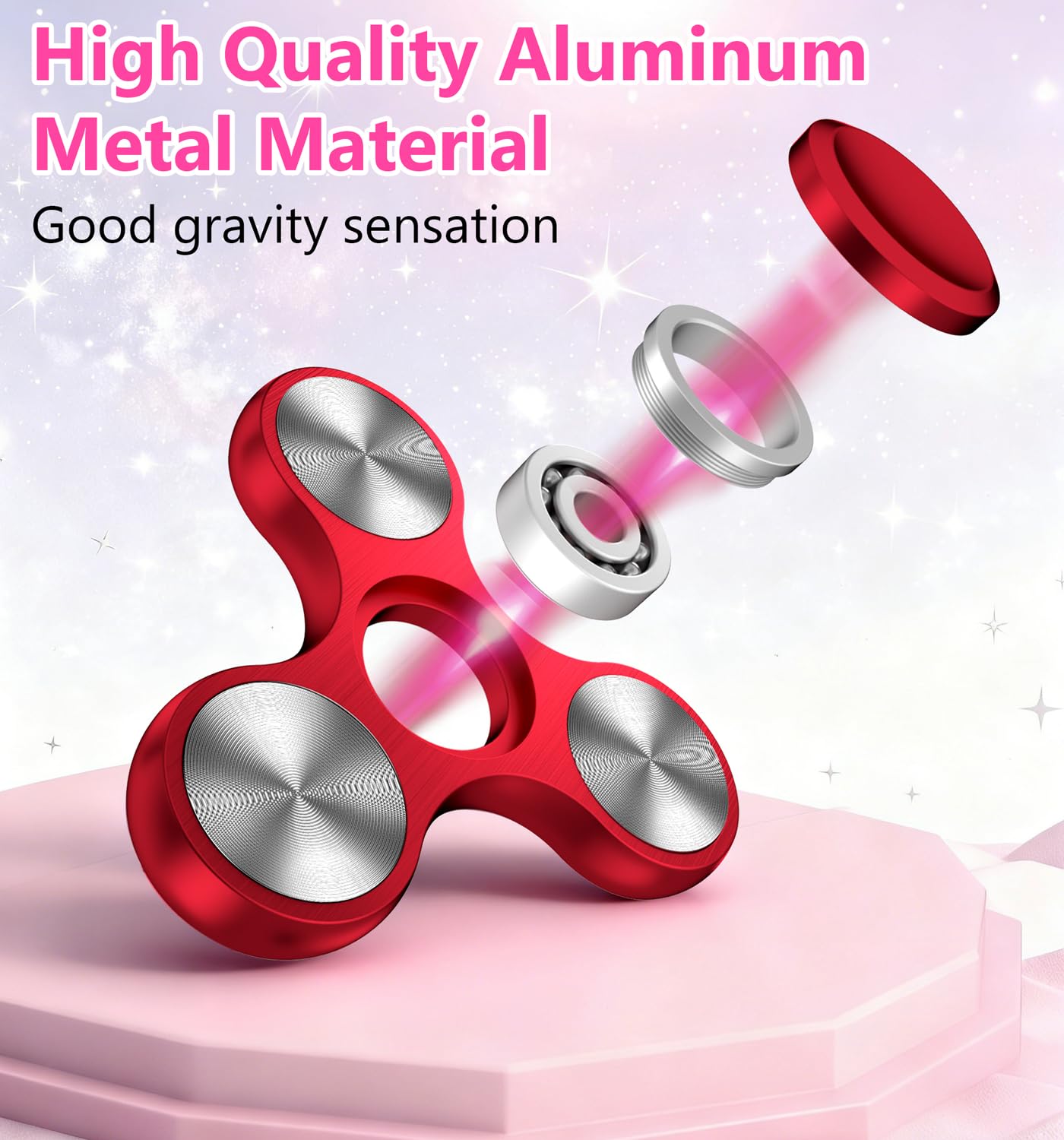 ATESSON Fidget Spinner – Ultra Durable Stainless Steel Bearing, High-Speed Spin for Focus