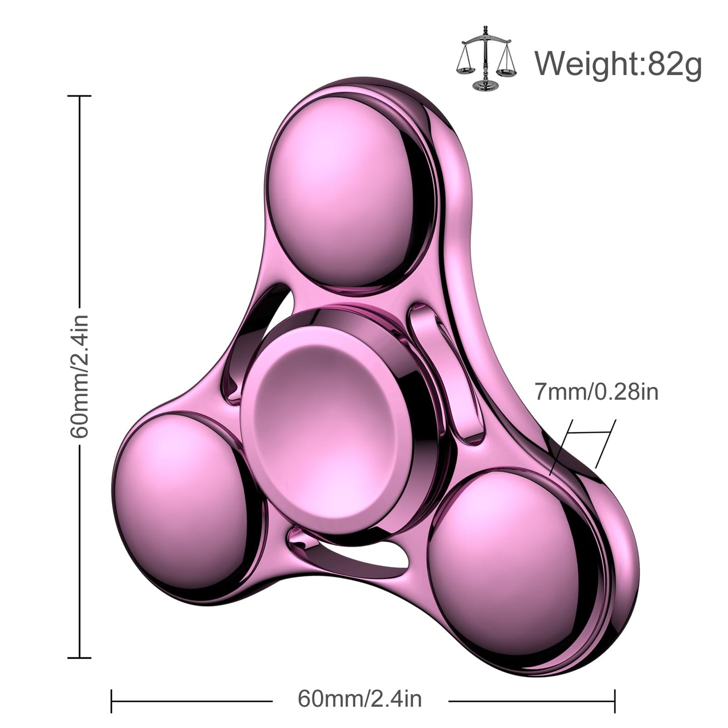 ATESSON Fidget Spinner Toy – Durable Stainless Steel Bearing, High-Speed Spin, Pink