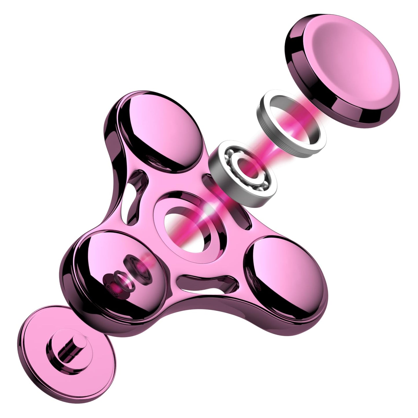 ATESSON Fidget Spinner Toy – Durable Stainless Steel Bearing, High-Speed Spin, Pink