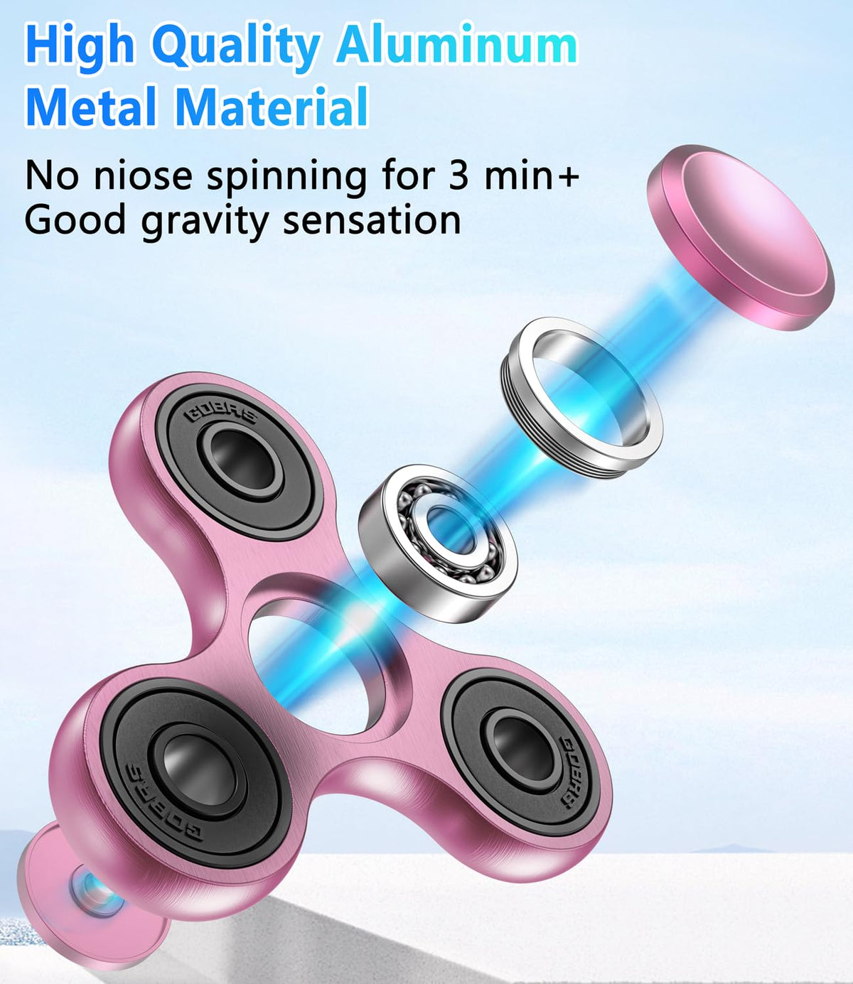ATESSON Fidget Spinner – Ultra Durable Stainless Steel Bearing, High-Speed Spins