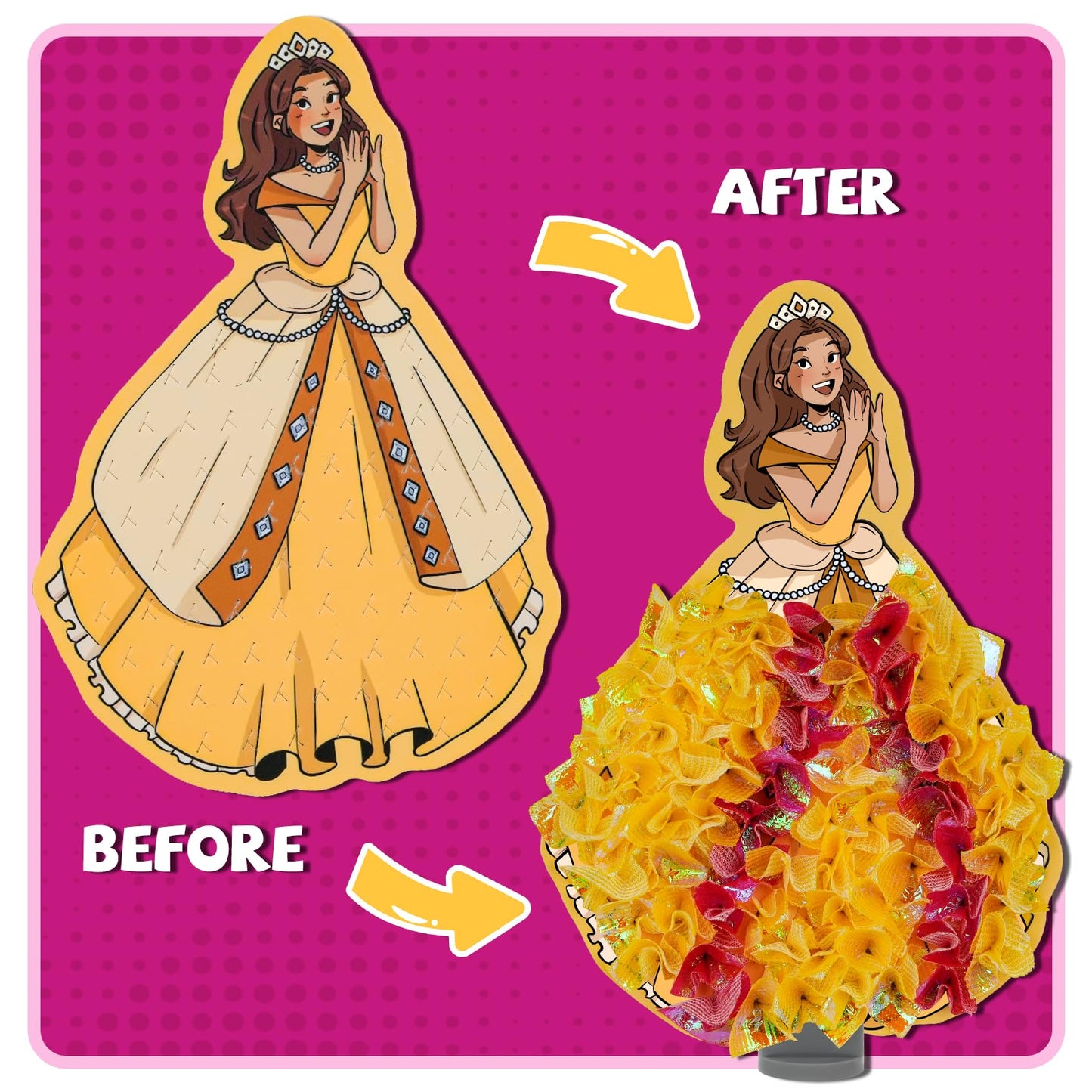 ATFUNSHOP 8-Pack Poke-In Princess Craft Kits – Mess-Free Paper Art for Girls 4–9