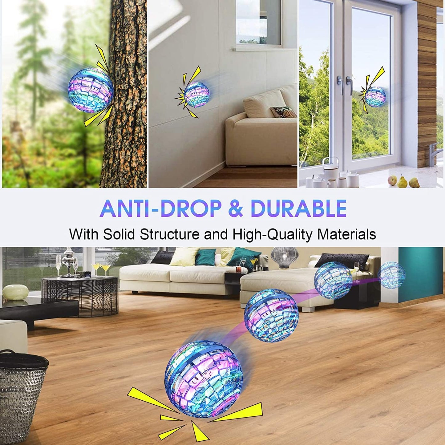 ATHLERIA Magic Flying Orb Ball — Hand Controlled Mini Drone with LED Lights for Kids 8–13