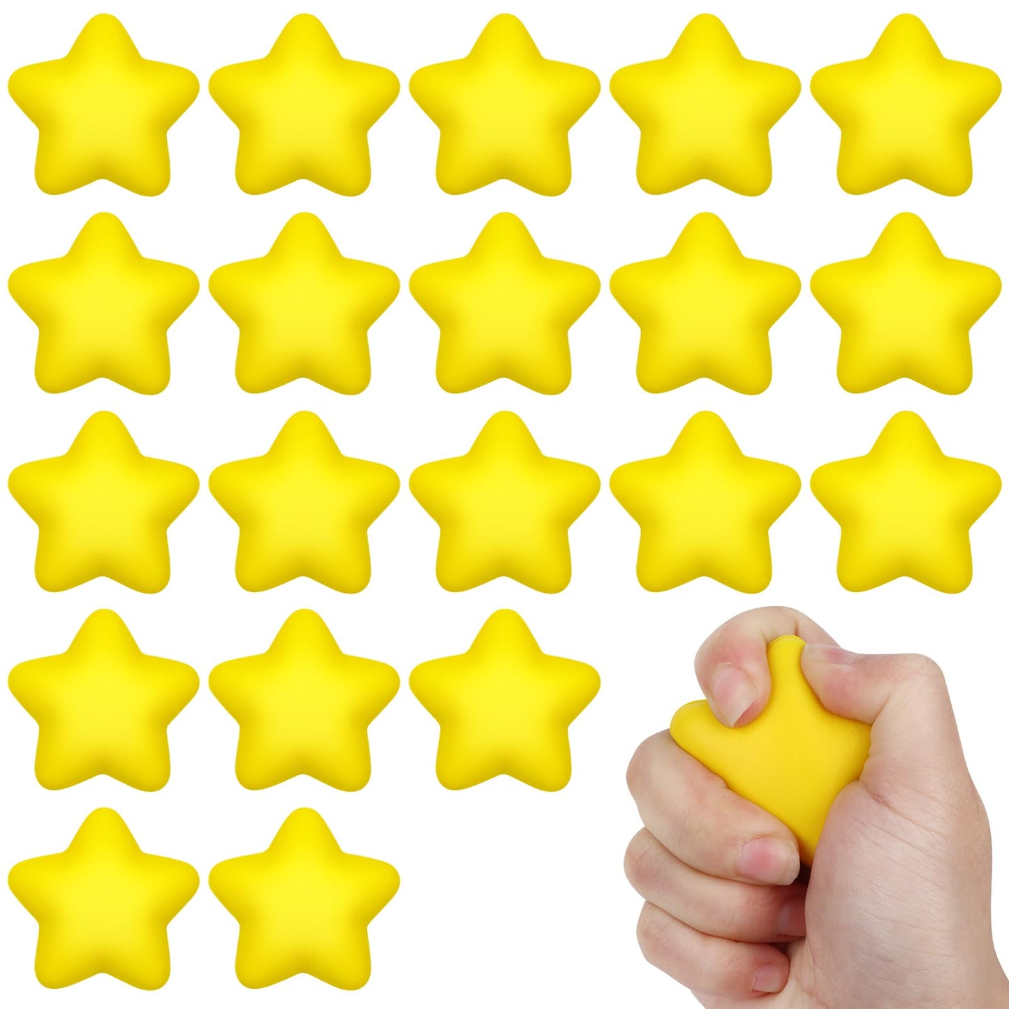 Atiloy 20-Pack Star Stress Balls – Mini Foam Squeeze Toys for Kids, Classrooms & Parties