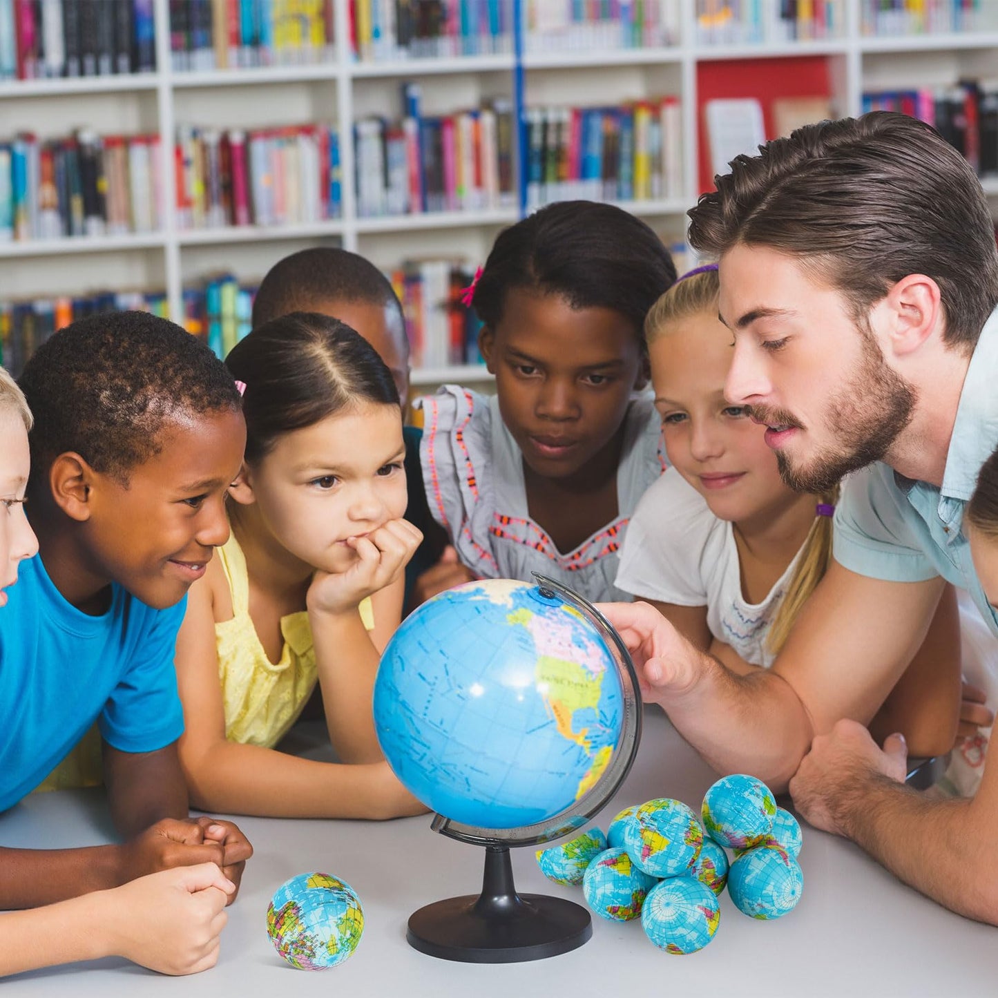Atiloy Mini Globe Stress Balls 20 Pack – Soft Foam Squeeze Toys for Kids & Classroom Use