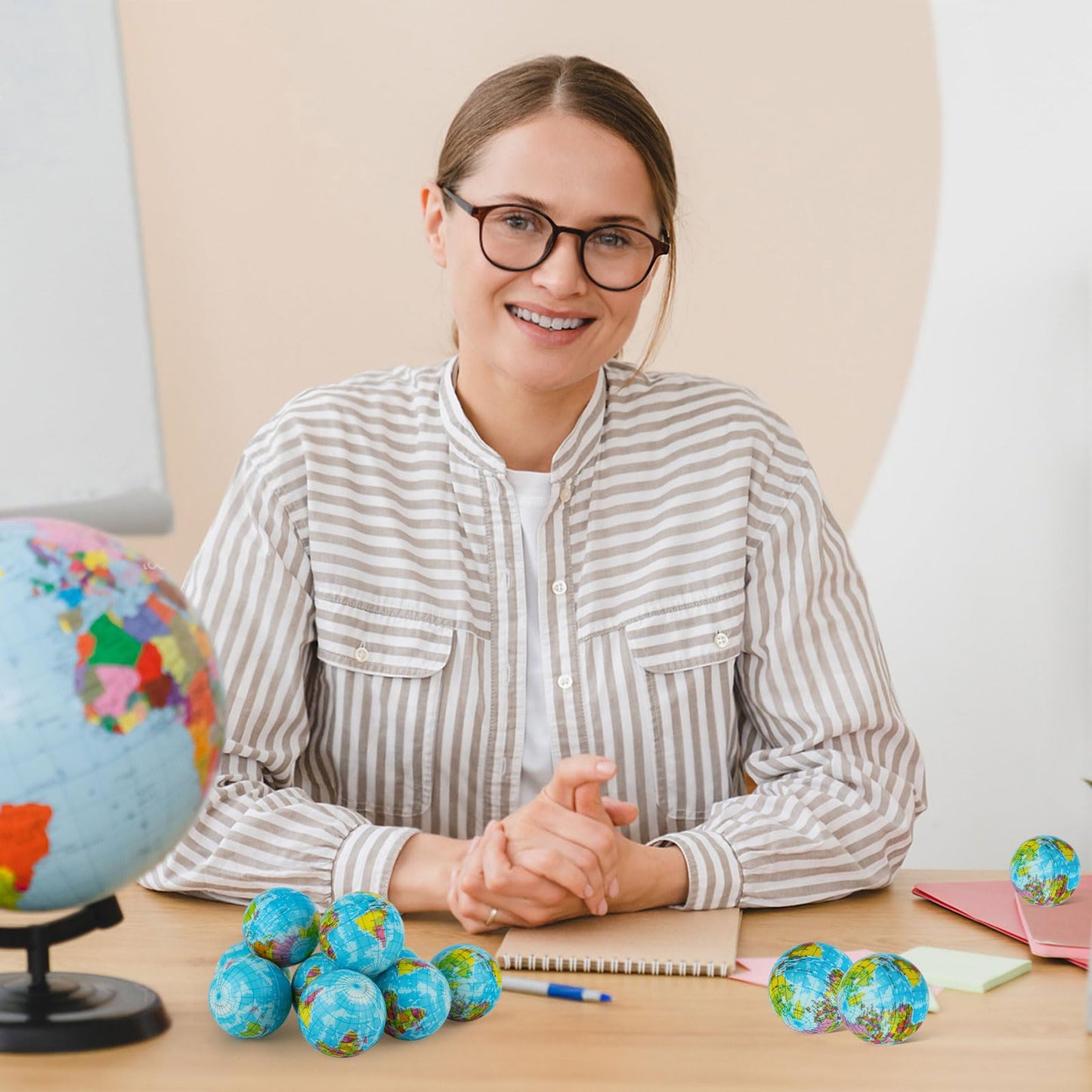 Atiloy Mini Globe Stress Balls 20 Pack – Soft Foam Squeeze Toys for Kids & Classroom Use