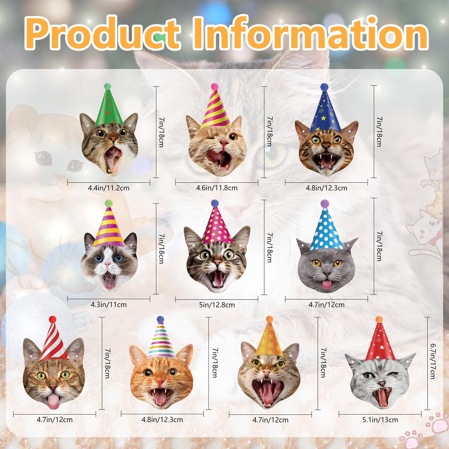 Atiloy Cat Face Birthday Banner Garland – Cute Cat Theme Party Decor for Kids