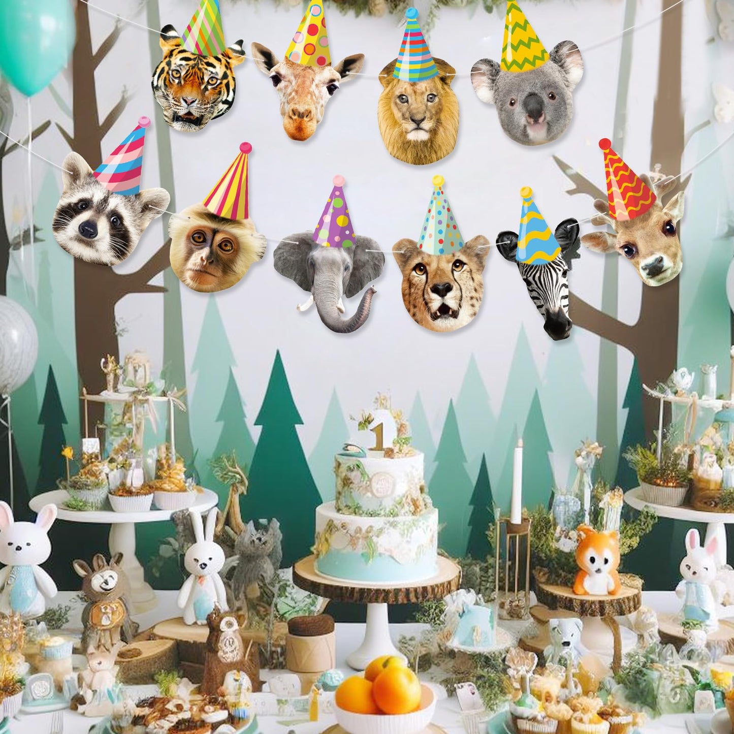 Atiloy Safari Animals Birthday Banner | Jungle Party Decor for Kids
