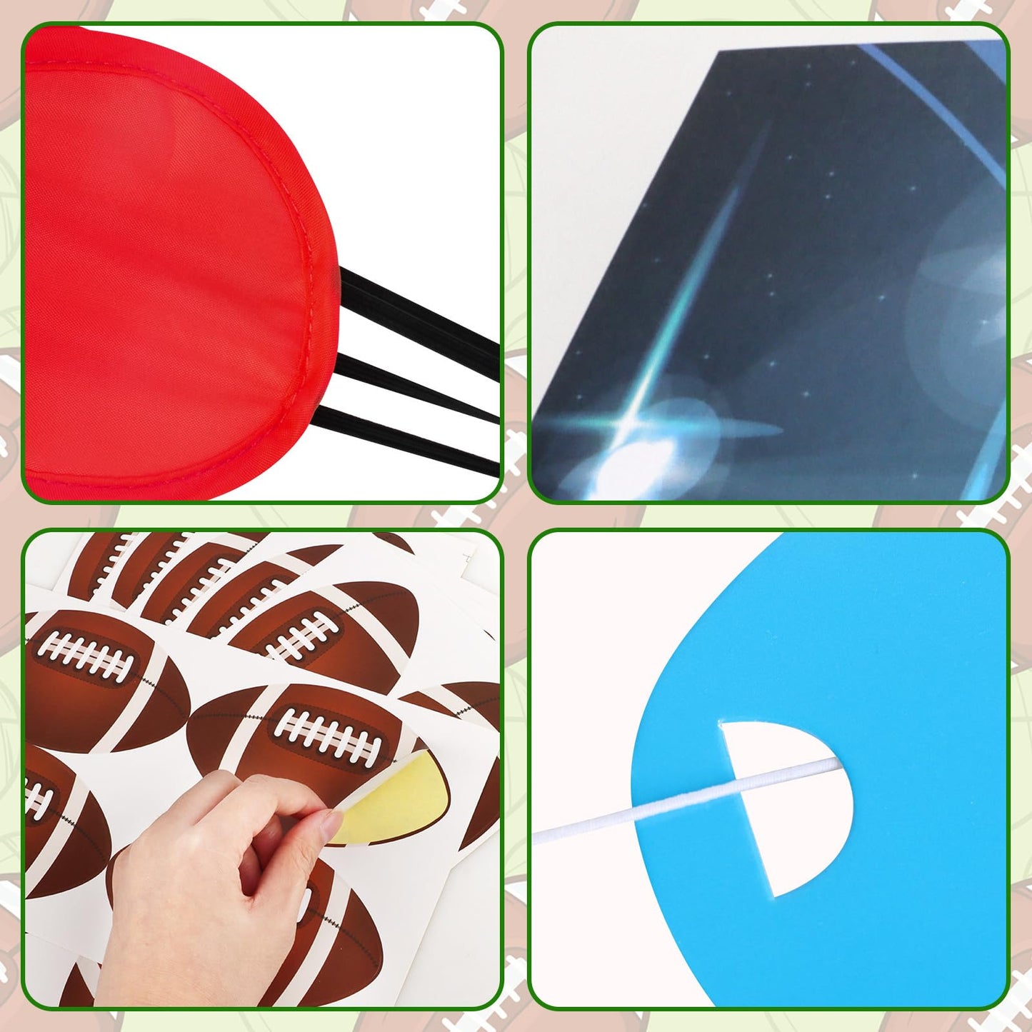 Atiloy Football Party Games Set — Pin The Football Goalpost Poster + 24 Stickers
