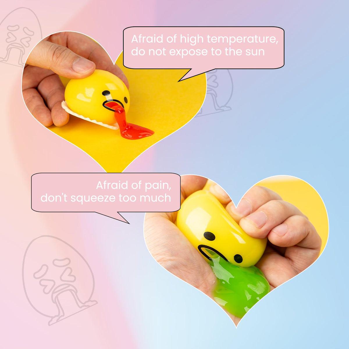 ATKSUNIEE 4-Pack Vomiting Egg Stress Ball — Funny Fidget Toy, Yellow