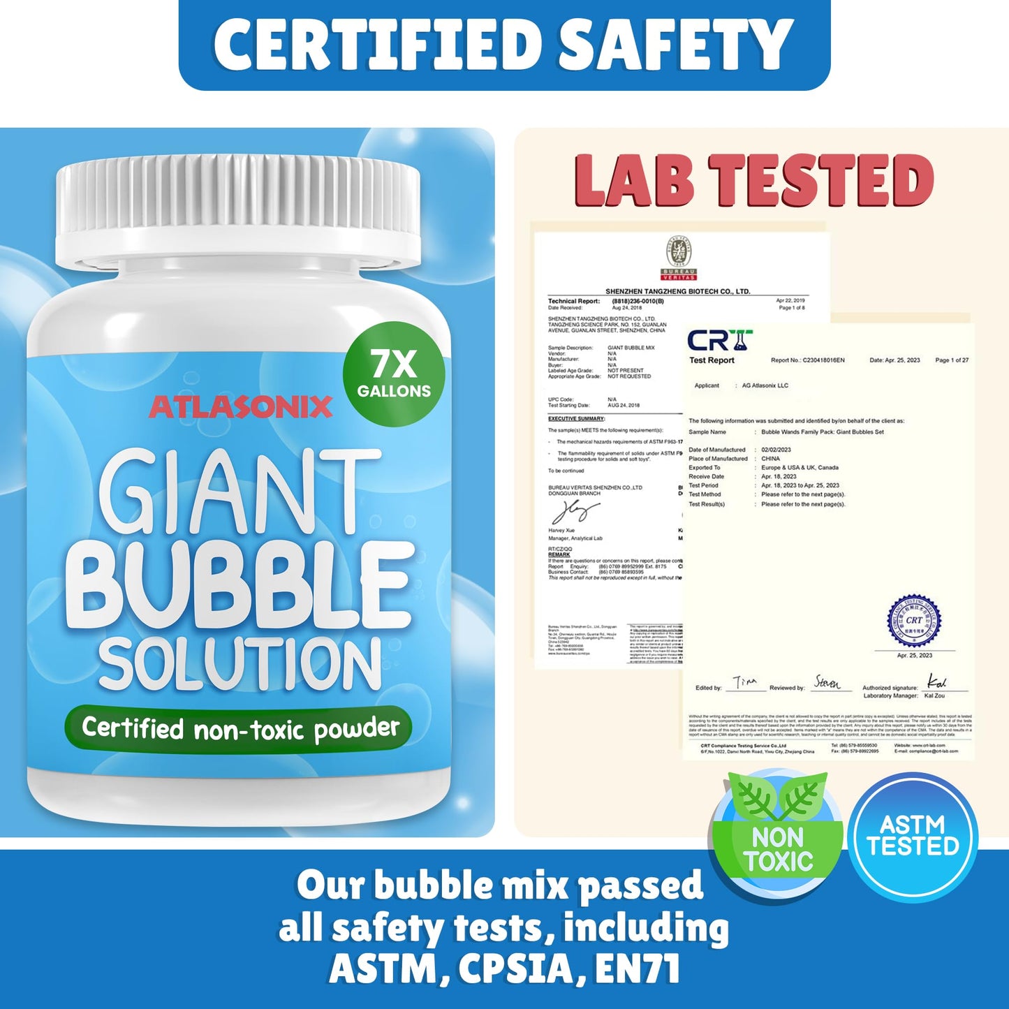 Atlasonix Giant Bubble Solution - 7 Gallons of Kid-Safe Bubbles (896 oz)