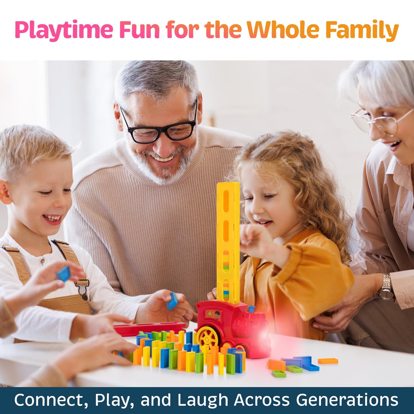 Atlasonix Domino Train – Automatic Domino Laying Toy Set for Kids | Mega Pack (300, 220, 160 Blocks)