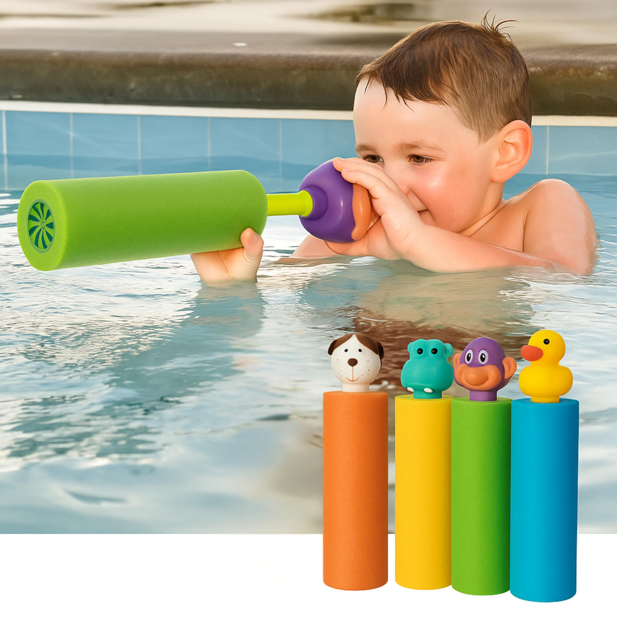 Atlasonix Water Blaster – 8-Pack Kids Water Guns for Beach & Pool Fun