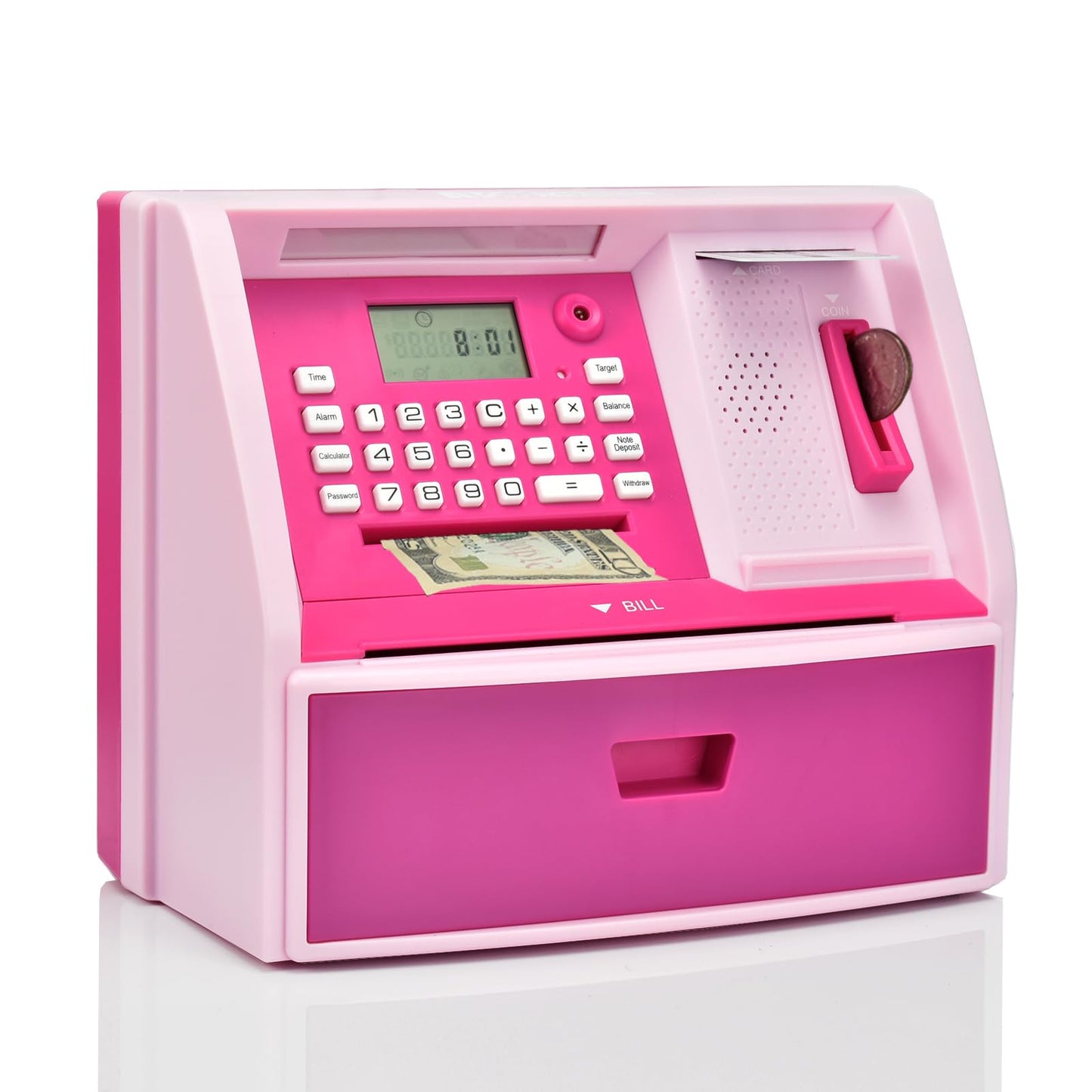 ATMBnk ATM Piggy Bank for Kids – Electronic Coin Counter, Card Access & Password