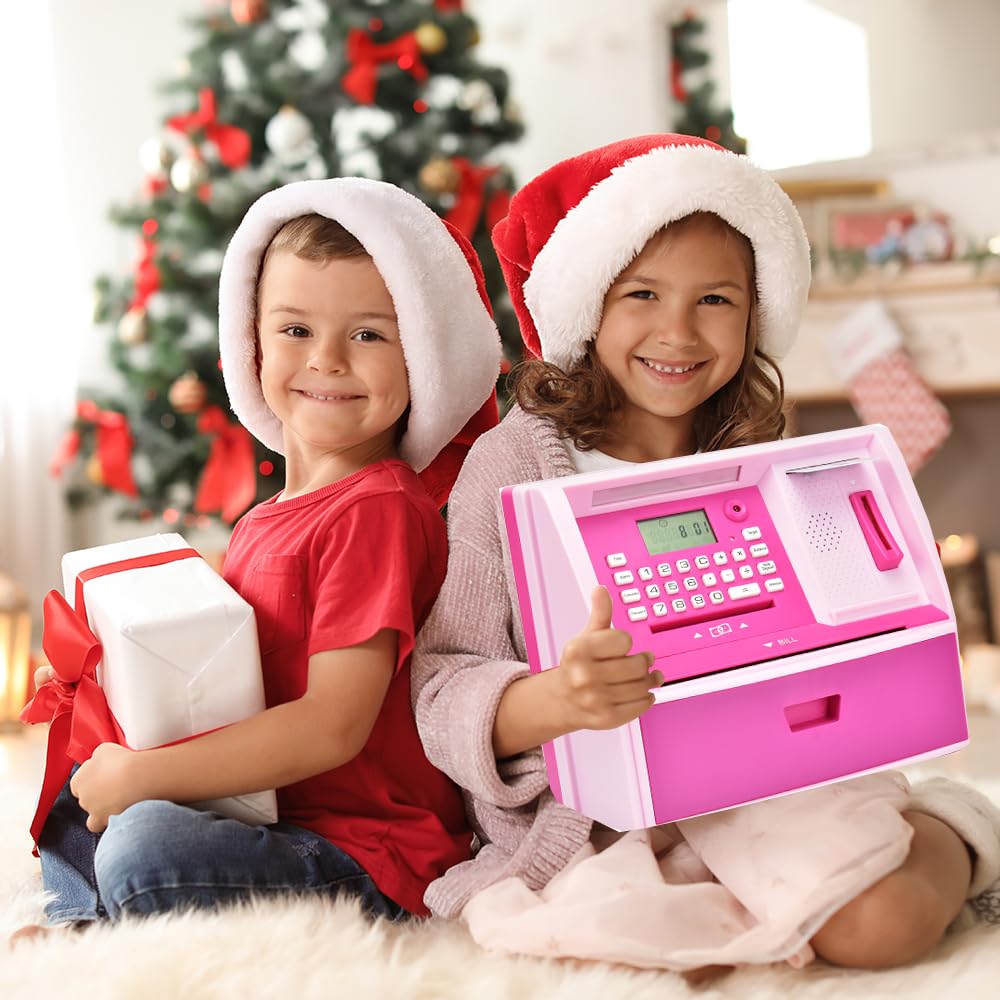 ATMBnk ATM Piggy Bank for Kids – Electronic Coin Counter, Card Access & Password